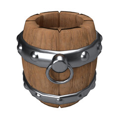 close up on wooden barrell isolated