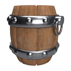 close up on wooden barrell isolated