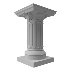 close up on pillar isolated