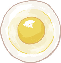 Egg illustration_circle Fried egg_soft-boiled