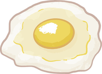 Egg illustration_Fried egg_soft-boiled