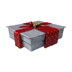 close up on gift box isolated