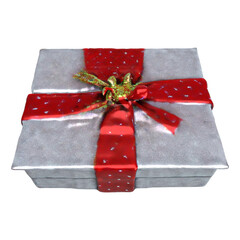 close up on gift box isolated