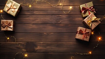 christmas decoration on wooden background