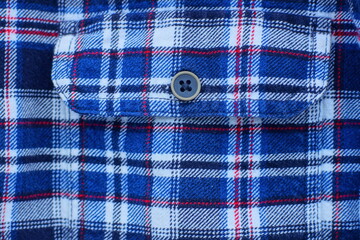 texture,blue white checkered cotton beautiful classic fashionable men's linen factory stylish shirt with plastic black button and pocket