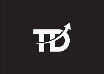 simple minimal letter td arrow  logo