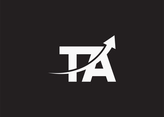 simple minimal letter ta arrow  logo