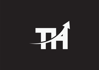 simple minimal letter tH arrow  logo