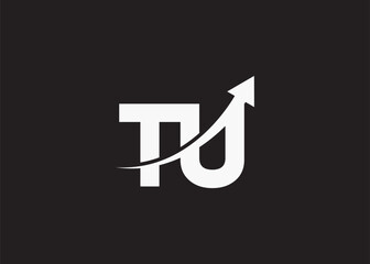 simple minimal letter tu arrow  logo