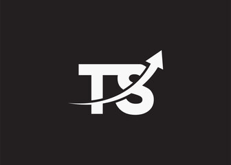 simple minimal letter ts arrow  logo