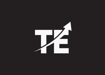 simple minimal letter te arrow  logo