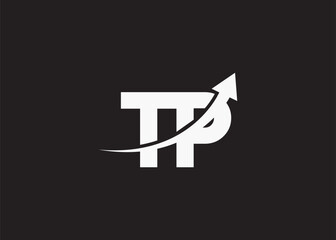simple minimal letter tP arrow  logo