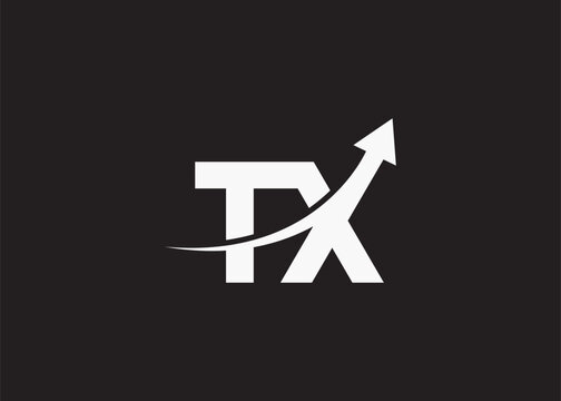 simple minimal letter tx arrow  logo
