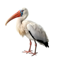White stork isolated on transparent background