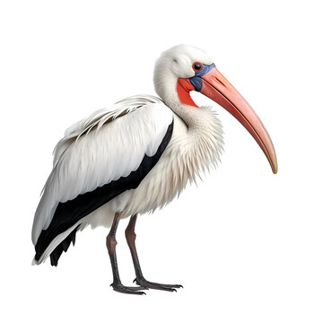 White stork isolated on transparent background