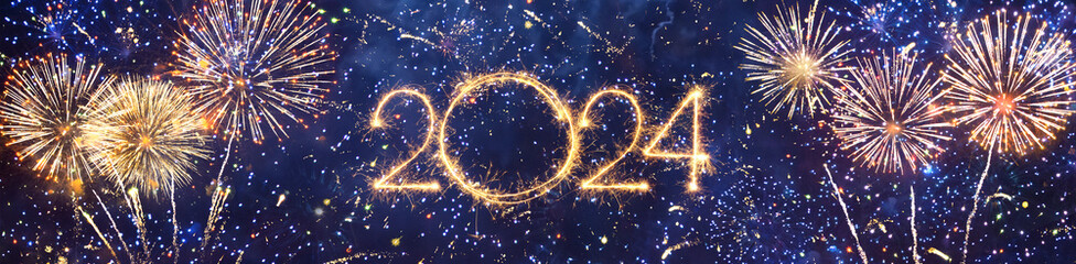 Wide Angle header Web banner for New Year 2024