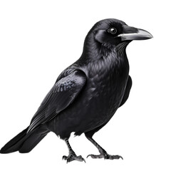 Black crow isolated on transparent background