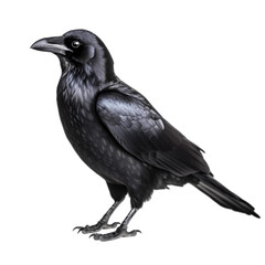 Black crow isolated on transparent background