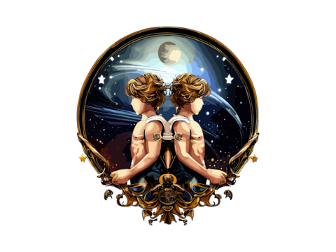 Gemini Zodiac signs astrology horoscope esoteric, Gemini constellations Luxary Golden PNG Clipart