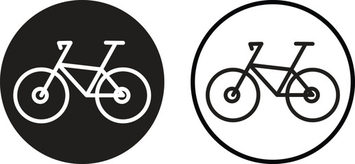 Bicycle icon set in two styles isolated on white background . Bike icon . Vector illustration
