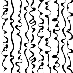 Abstract striped ink seamless pattern for textile, scrapbook, surface design. Vector background