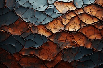 Close-up of cracked soil creating a natural abstract mosaic pattern - obrazy, fototapety, plakaty