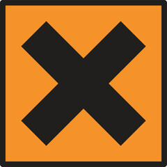 European hazard symbol vector isolated on white background . Harmful sign