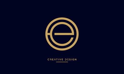 Alphabet letters OE or EO logo monogram