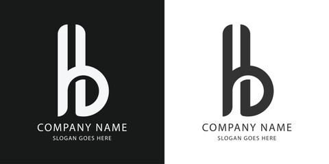Unique modern geometric creative elegant Alphabet letter icon logo HG