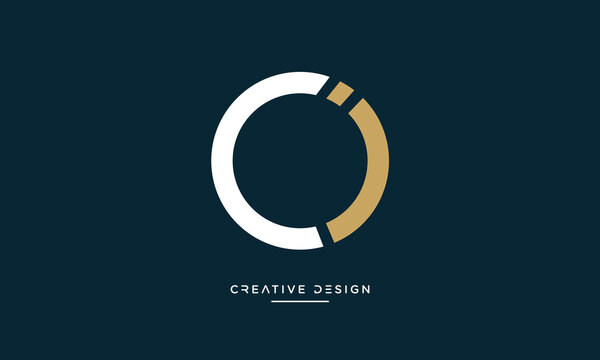 OI or IO Alphabet letters abstract logo