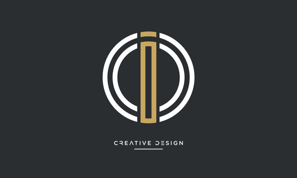 OI or IO Alphabet letters abstract logo