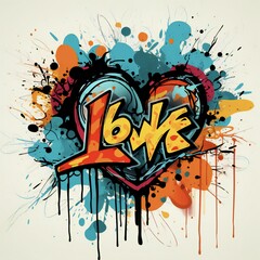 colorful love icon drawing