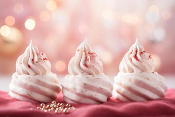 sweet cake with berries on a beautiful christmas background - obrazy, fototapety, plakaty