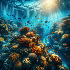 Arrecife de Coral, Esplendor Subacuático: Un Viaje Visual a través del Arrecife de Coral - obrazy, fototapety, plakaty