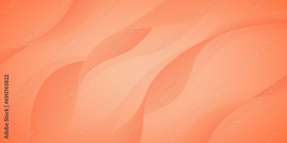 Poster elegant background design with peach color wavy lines. luxury horizontal background and wave pattern