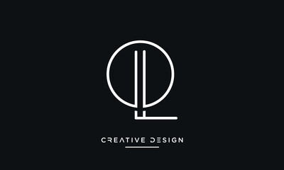 OL or LO Alphabet letters logo monogram