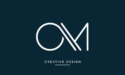 OM or MO Alphabet letters logo monogram - obrazy, fototapety, plakaty