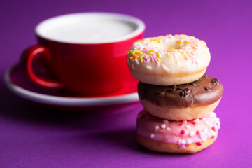 donuts on purple background
