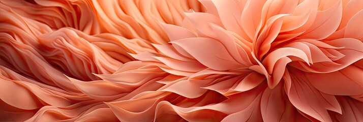 Panoramic floral banner in peach color for 2024 year trend