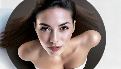 Close-up of pretty and elegant woman with makeup