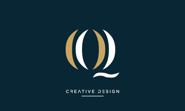 Alphabet letters OQ or QO logo monogram