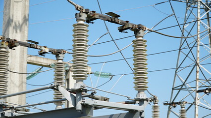High and low voltage transformer bushings with electrical insulation and electrical equipment at a...