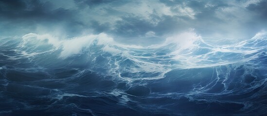 Weather Clearing up After Rough Storm Sea Still Foams in High Winds. Copyspace image. Header for website template