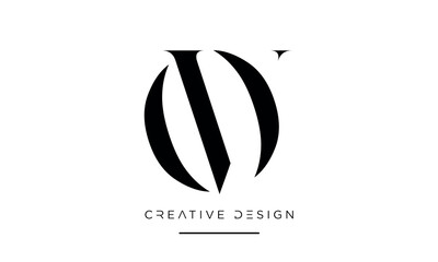 Alphabet letters OV or VO logo monogram
