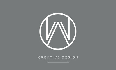 OW or WO Alphabet letters logo monogram