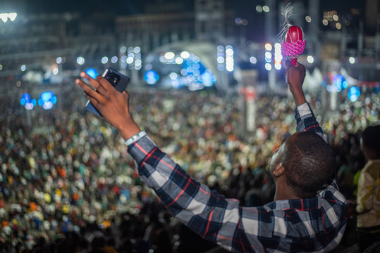 Worshipers at he 18th edition of Experience held at the tafawa Balewa Square Onikan, Lagos, Nigeria on Friday, Decmeber 8 2023. Africa's largest Live Gospel Music concert