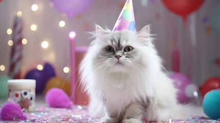 Happy cat birthday party celebrate celebration wallpaper background