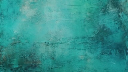 Blue mint teal jade emerald green color, rough grain uneven grungy plaster texture surface background. - obrazy, fototapety, plakaty