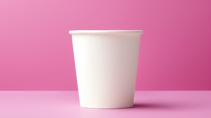 Empty paper milk yogurt cup template mockup wallpaper background - obrazy, fototapety, plakaty