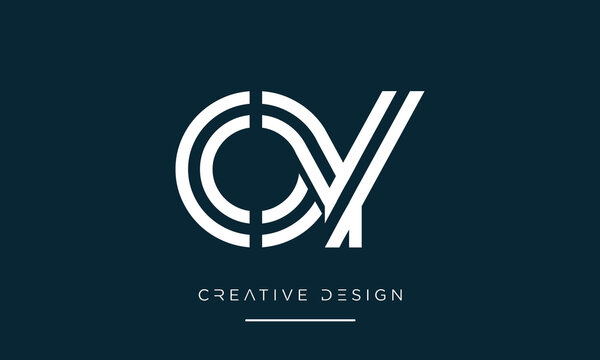 Alphabet letters OY or YO logo monogram